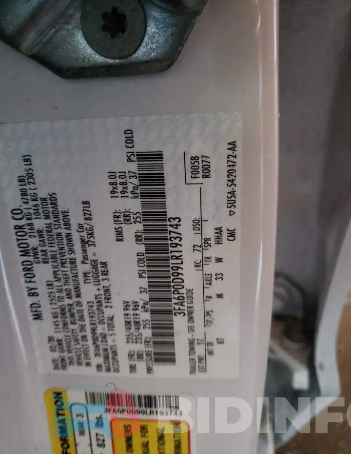 3FA6P0D99LR193743 Photo# 13