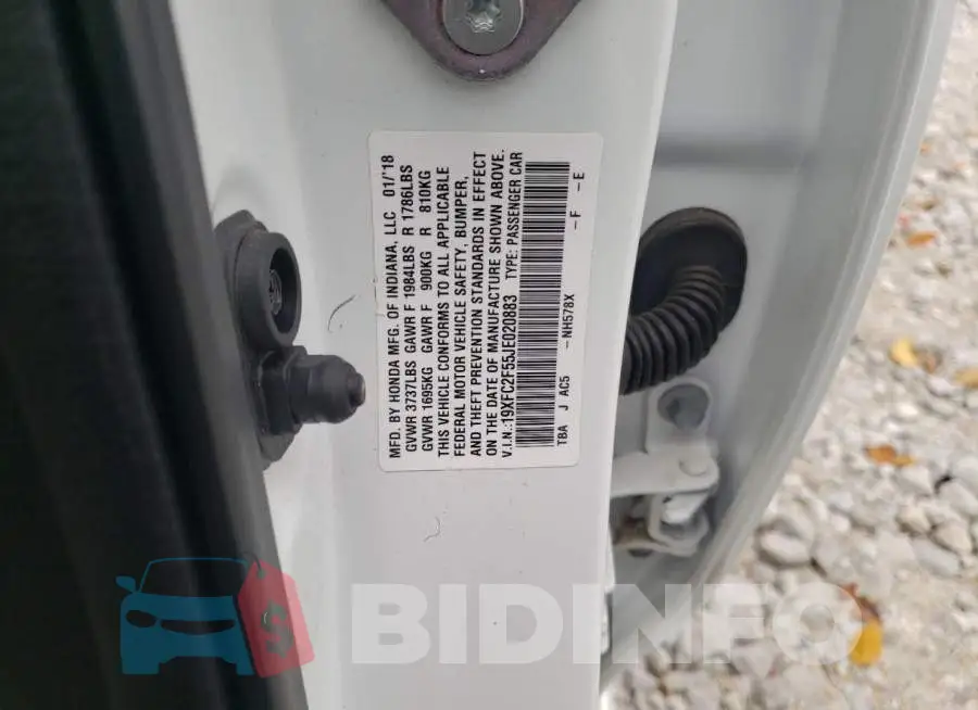 19XFC2F55JE020883 Photo# 10