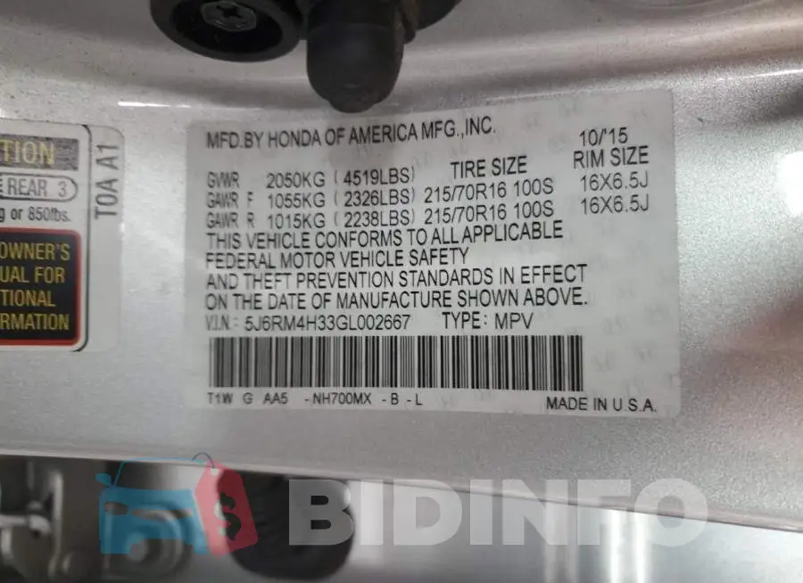 5J6RM4H33GL002667 Photo# 10