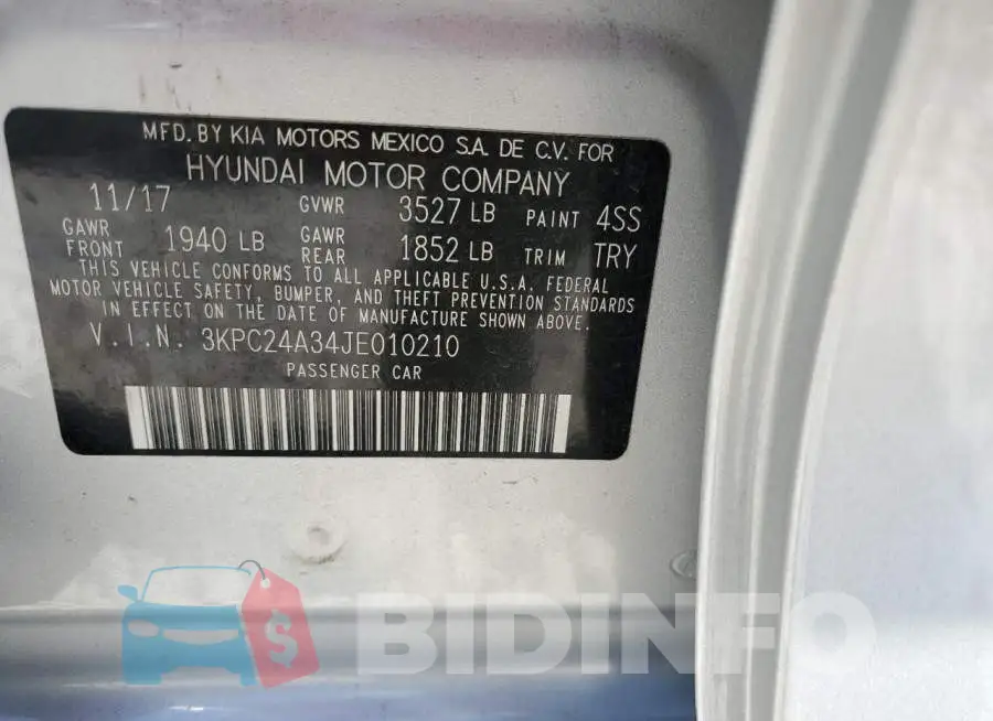 3KPC24A34JE010210 Photo# 10