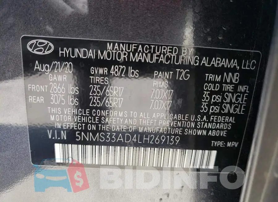 5NMS33AD4LH269139 Photo# 10