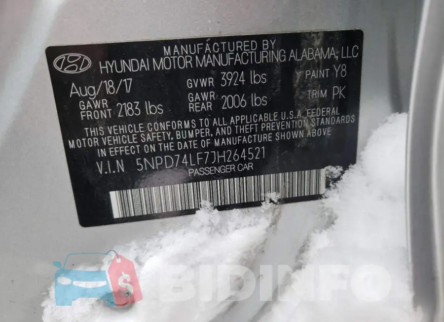 5NPD74LF7JH264521 Photo# 12