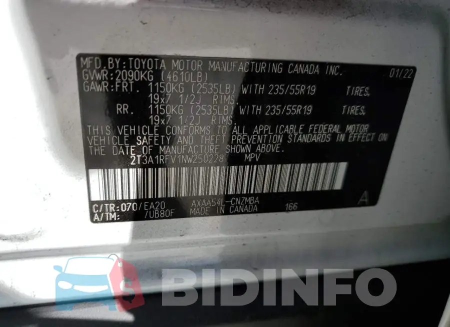 2T3A1RFV1NW250228 Photo# 10