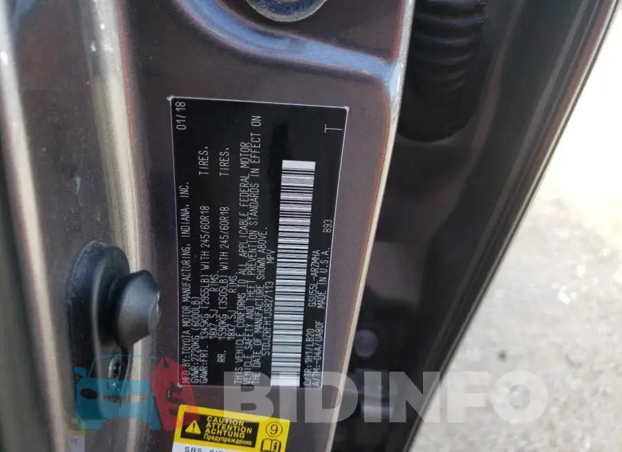 5TDJZRFH1JS827113 Photo# 10