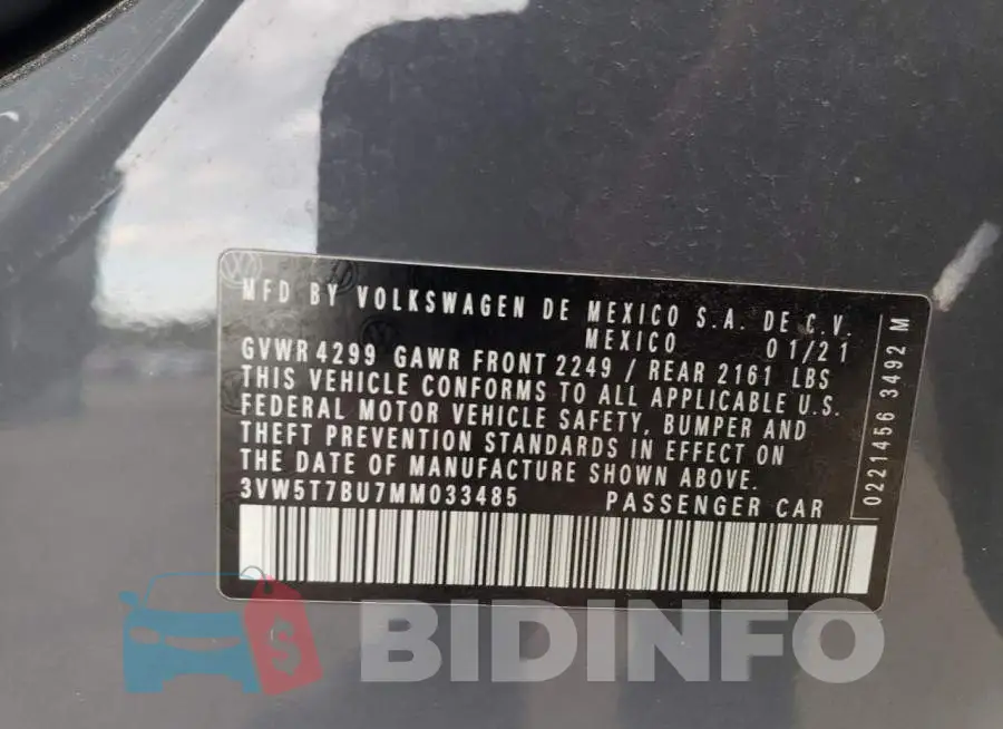 3VW5T7BU7MM033485 Photo# 10