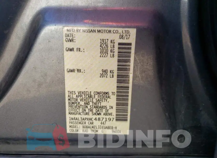 1N4AL3APXHC487197 Photo# 10