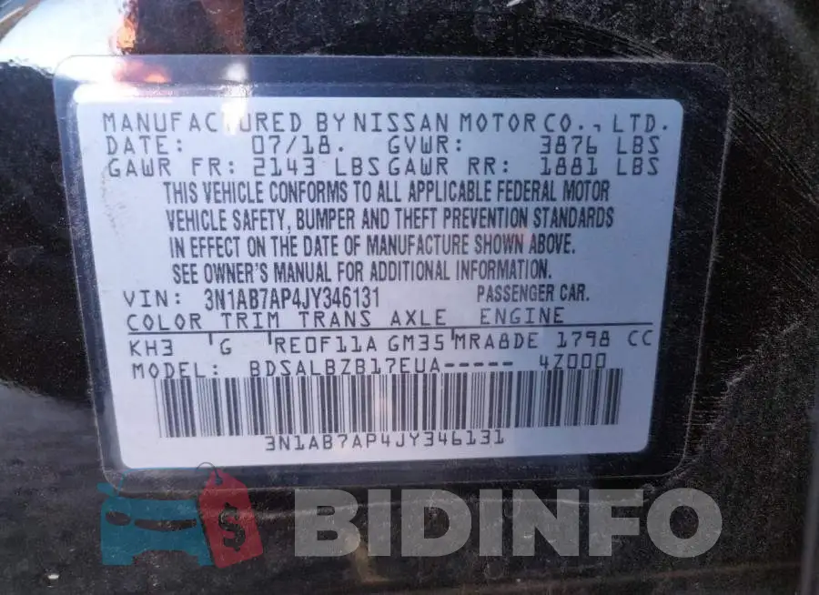 3N1AB7AP4JY346131 Photo# 13