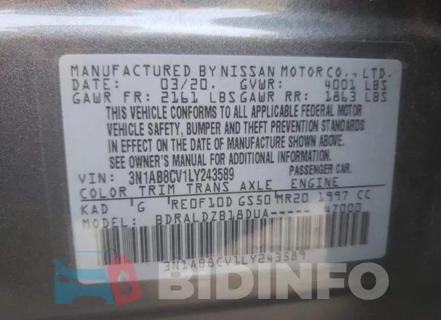 3N1AB8CV1LY243589 Photo# 10
