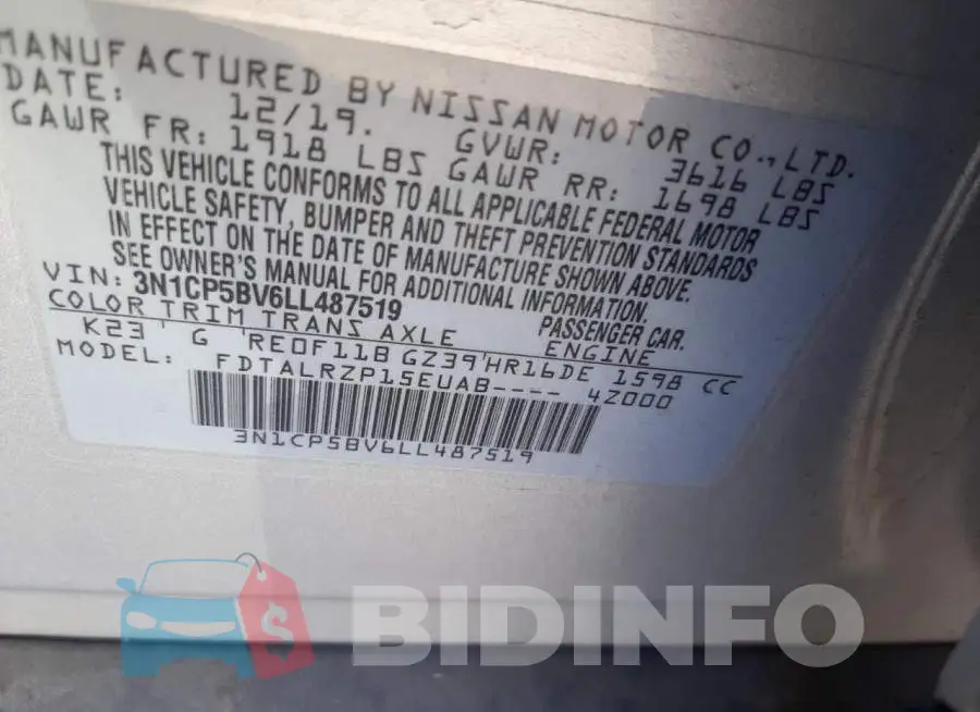 3N1CP5BV6LL487519 Photo# 10