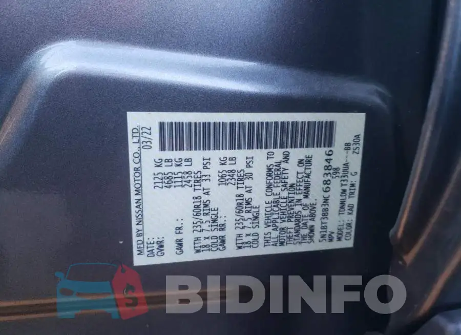 5N1BT3BB3NC683846 Photo# 10
