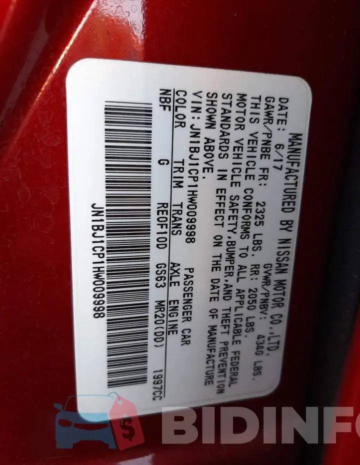 JN1BJ1CP1HW009998 Photo# 10