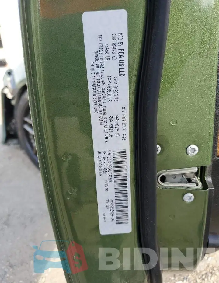 2C3CDXGJXLH141249 Photo# 10