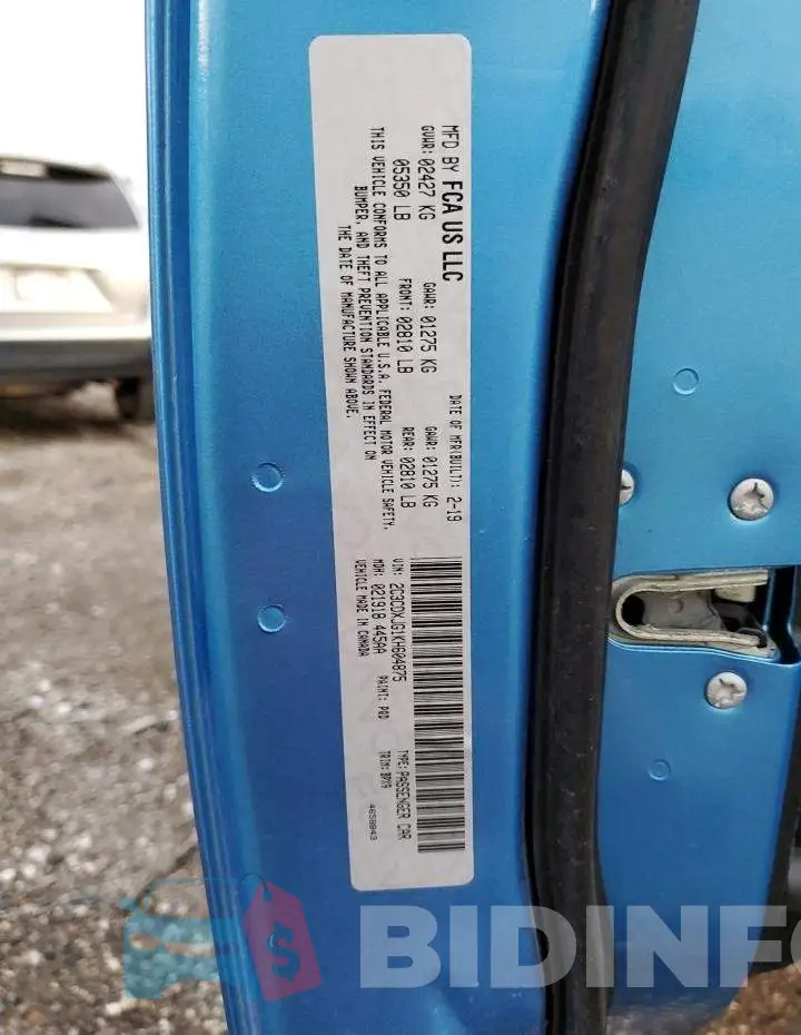 2C3CDXJG1KH604875 Photo# 10