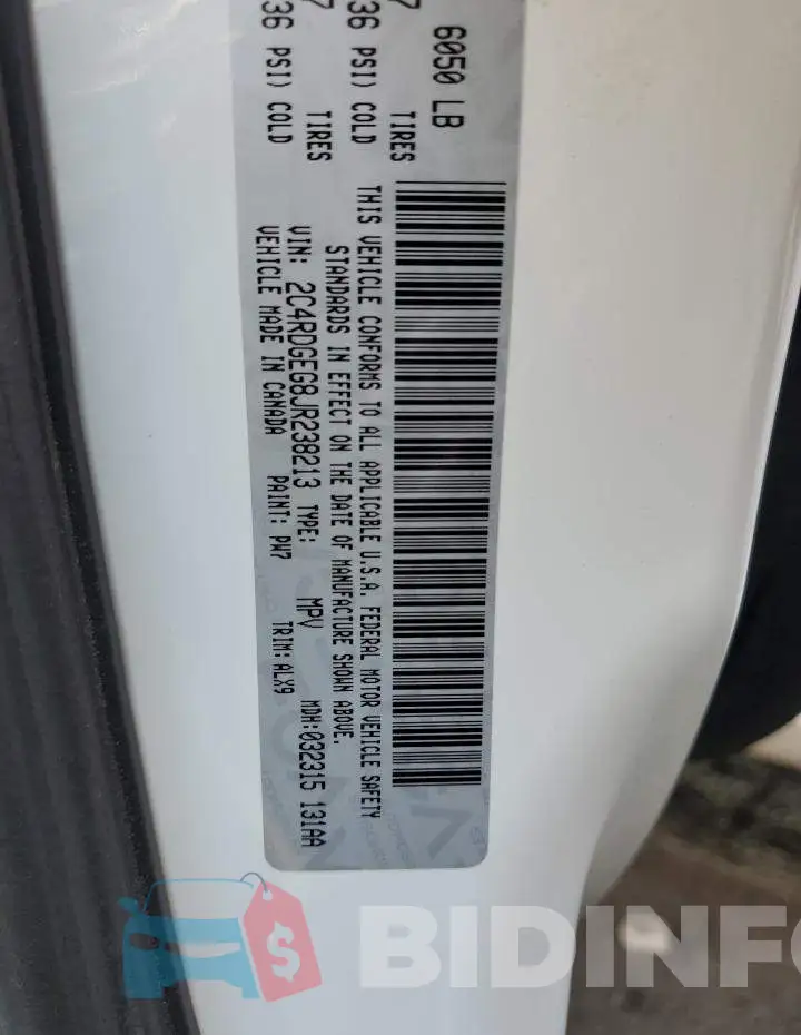 2C4RDGEG8JR238213 Photo# 13