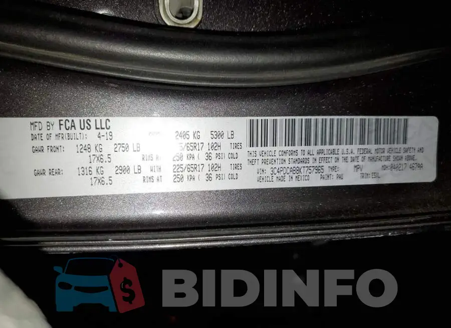 3C4PDCAB8KT757965 Photo# 13