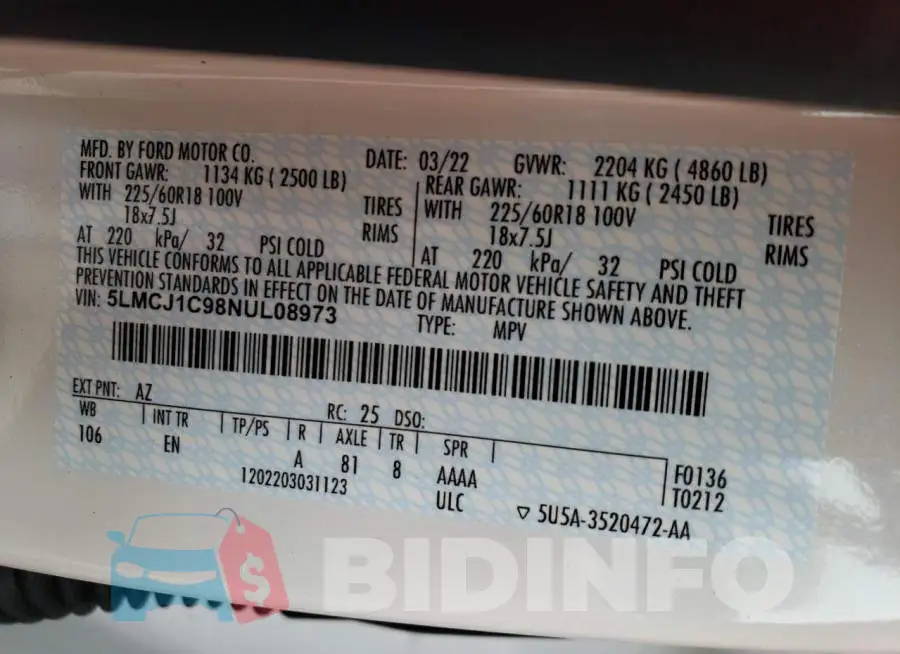 5LMCJ1C98NUL08973 Photo# 10