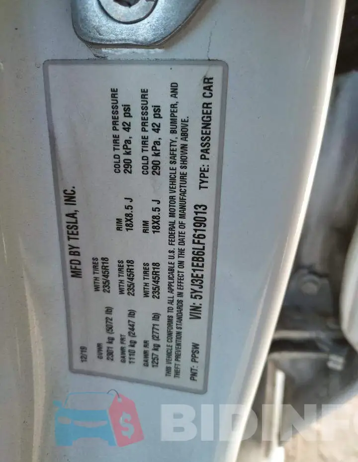 5YJ3E1EB6LF619013 Photo# 10