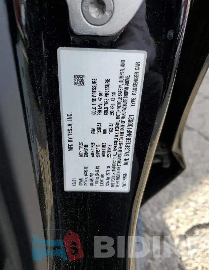 5YJ3E1EB9NF130821 Photo# 10