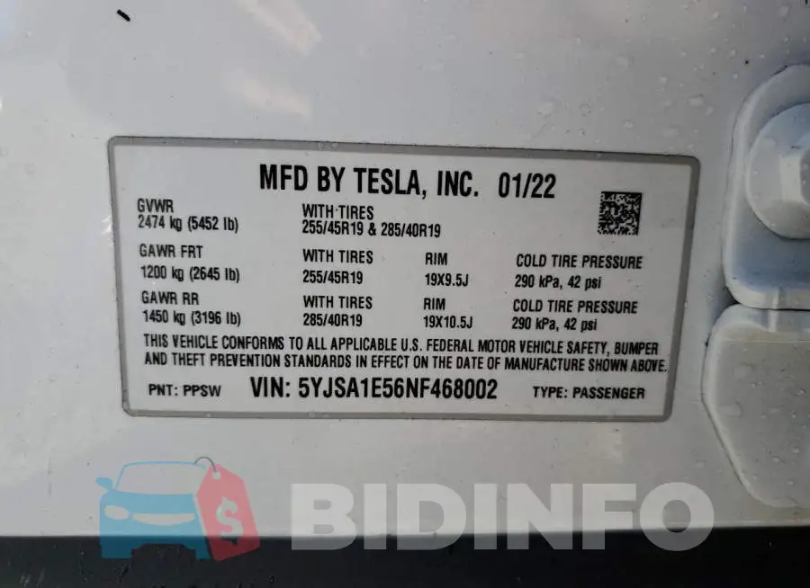 5YJSA1E56NF468002 Photo# 10