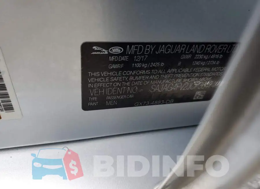 SAJAG4FV2JCP36174 Photo# 10