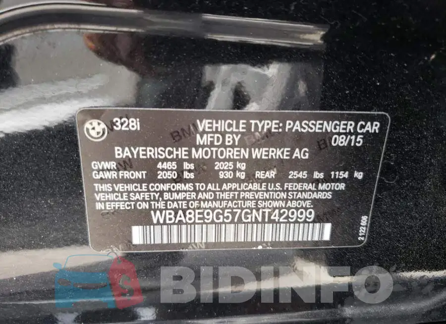 WBA8E9G57GNT42999 Photo# 10