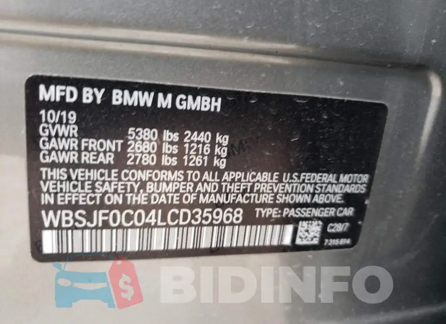 WBSJF0C04LCD35968 Photo# 12