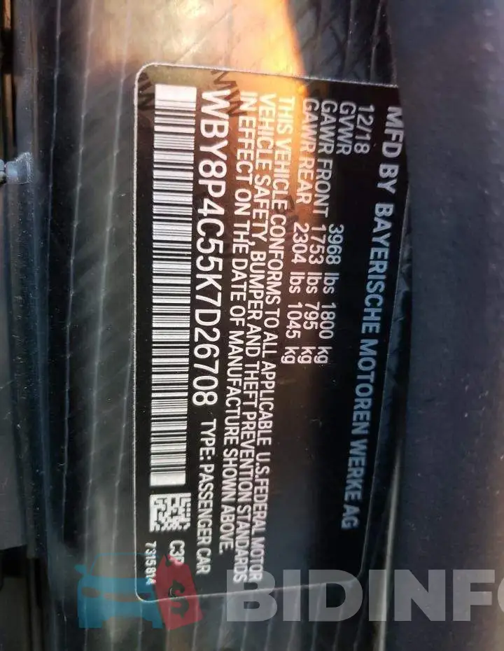 WBY8P4C55K7D26708 Photo# 10