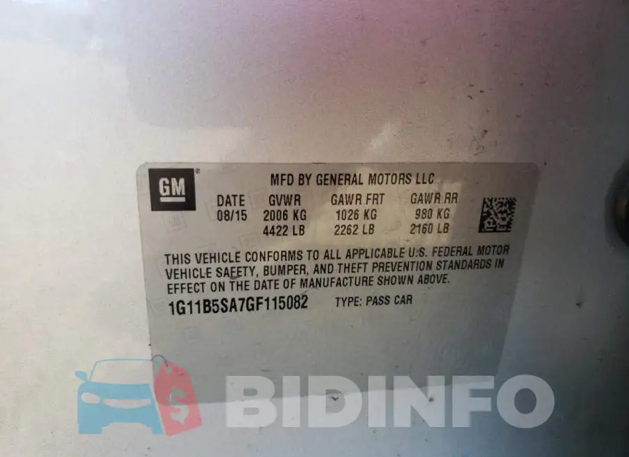 1G11B5SA7GF115082 Photo# 10