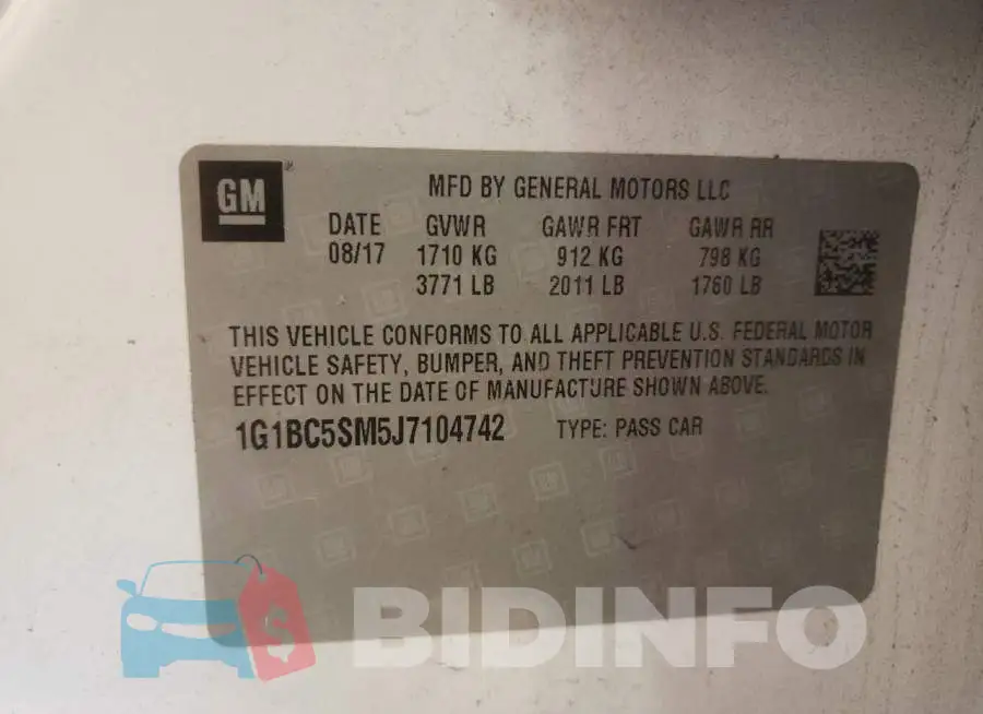 1G1BC5SM5J7104742 Photo# 10