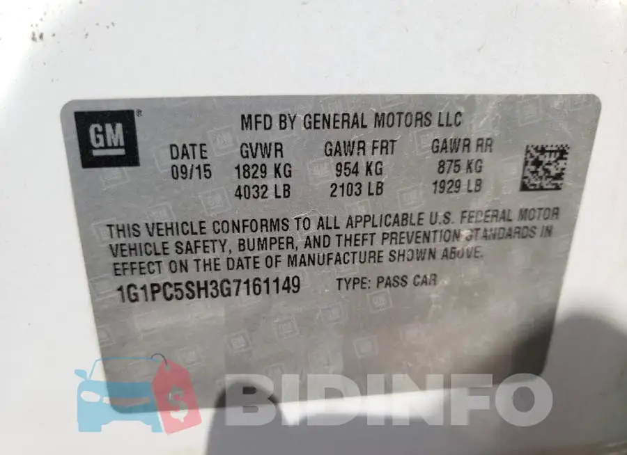 1G1PC5SH3G7161149 Photo# 10