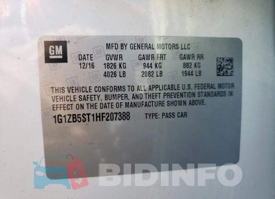 1G1ZB5ST1HF207388 Photo# 10