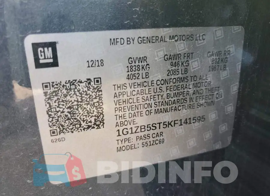 1G1ZB5ST5KF141595 Photo# 10