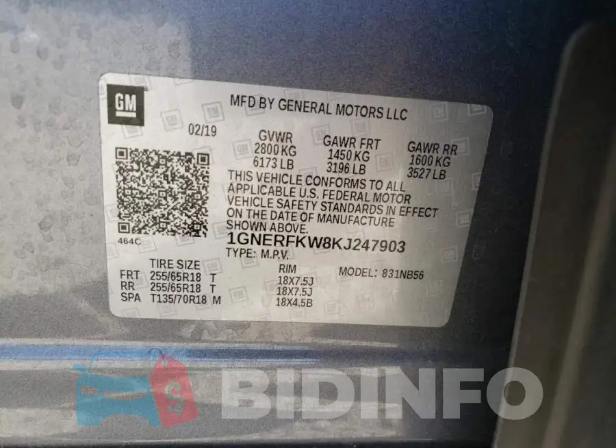 1GNERFKW8KJ247903 Photo# 10