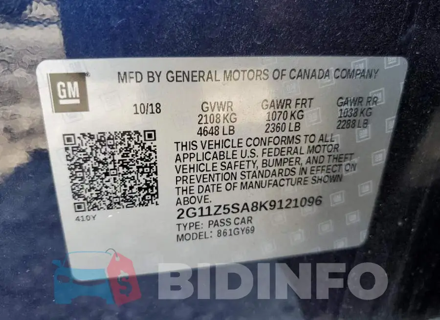 2G11Z5SA8K9121096 Photo# 10