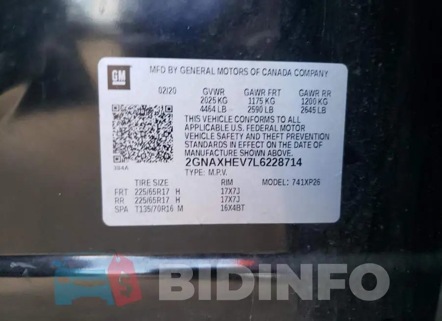2GNAXHEV7L6228714 Photo# 10