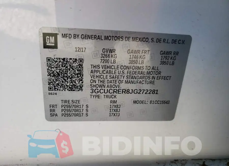 3GCUCRER8JG272281 Photo# 10