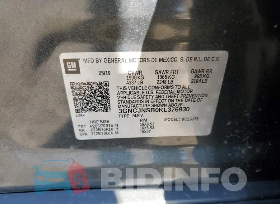 3GNCJNSB0KL376930 Photo# 10