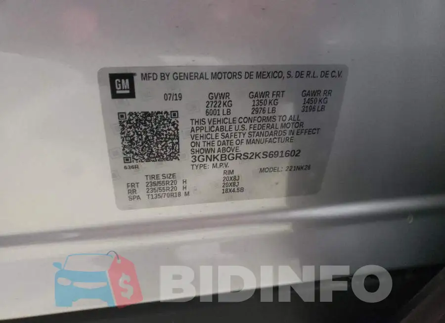 3GNKBGRS2KS691602 Photo# 10