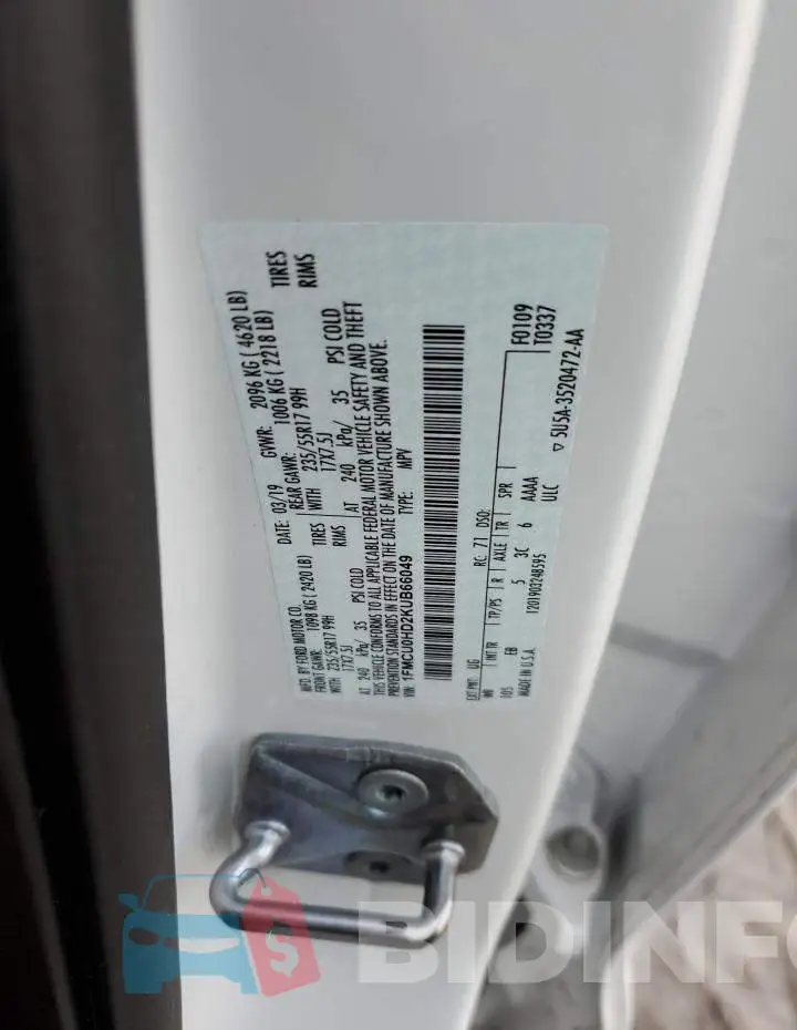 1FMCU0HD2KUB66049 Photo# 10