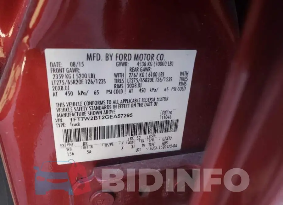1FT7W2BT2GEA57295 Photo# 10