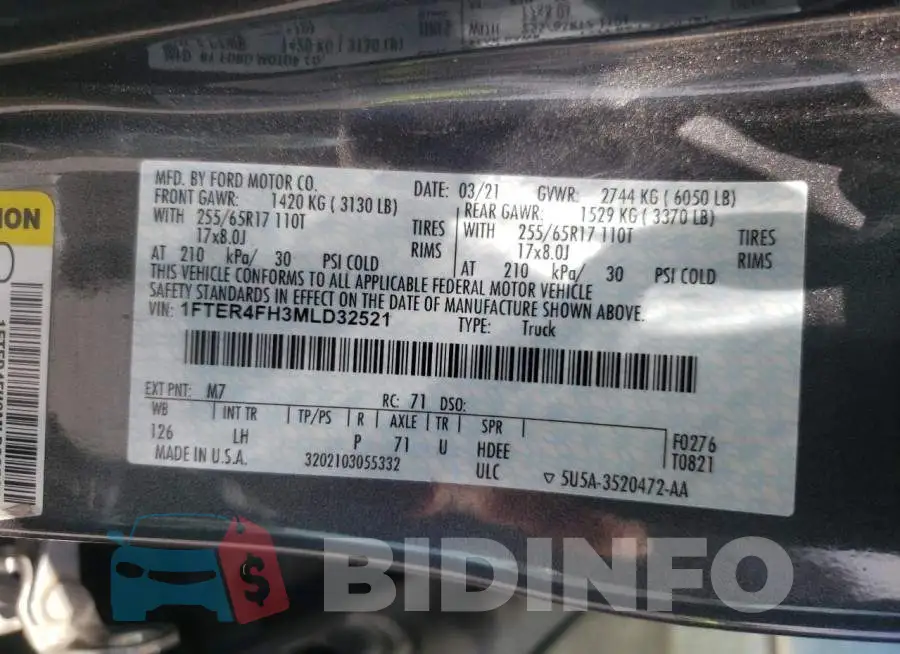 1FTER4FH3MLD32521 Photo# 10