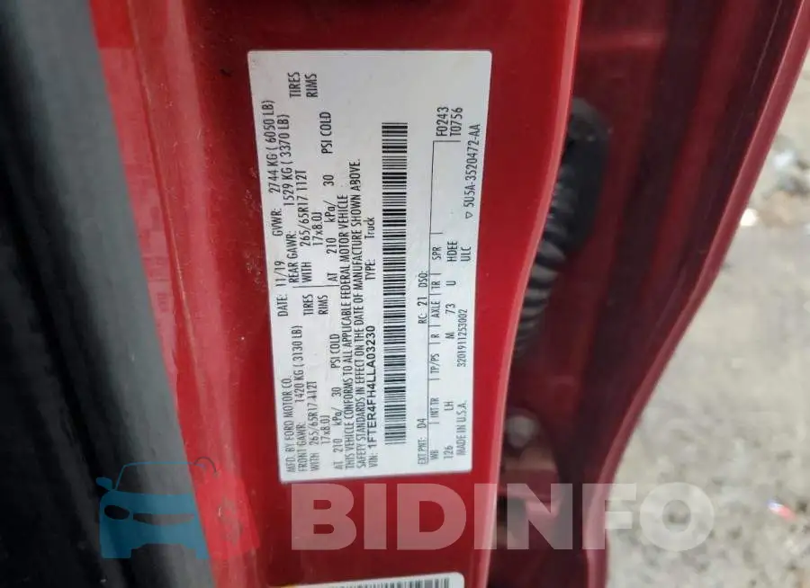1FTER4FH4LLA03230 Photo# 12