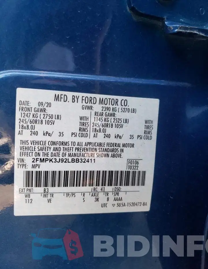 2FMPK3J92LBB32411 Photo# 10