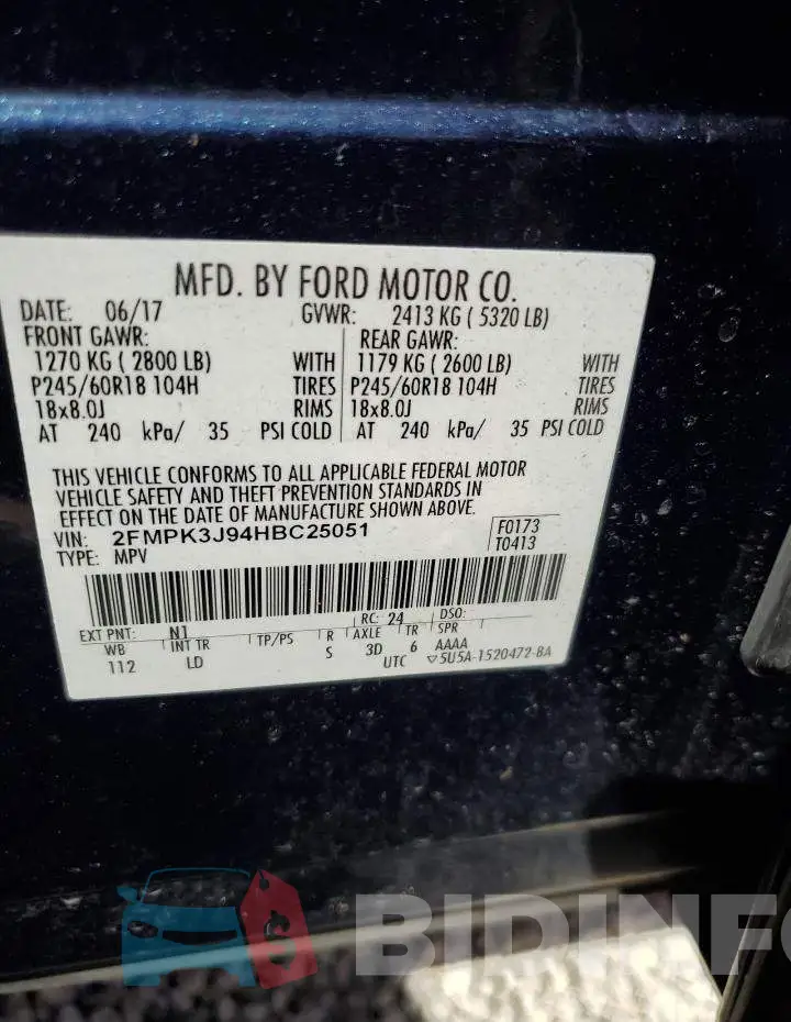 2FMPK3J94HBC25051 Photo# 10