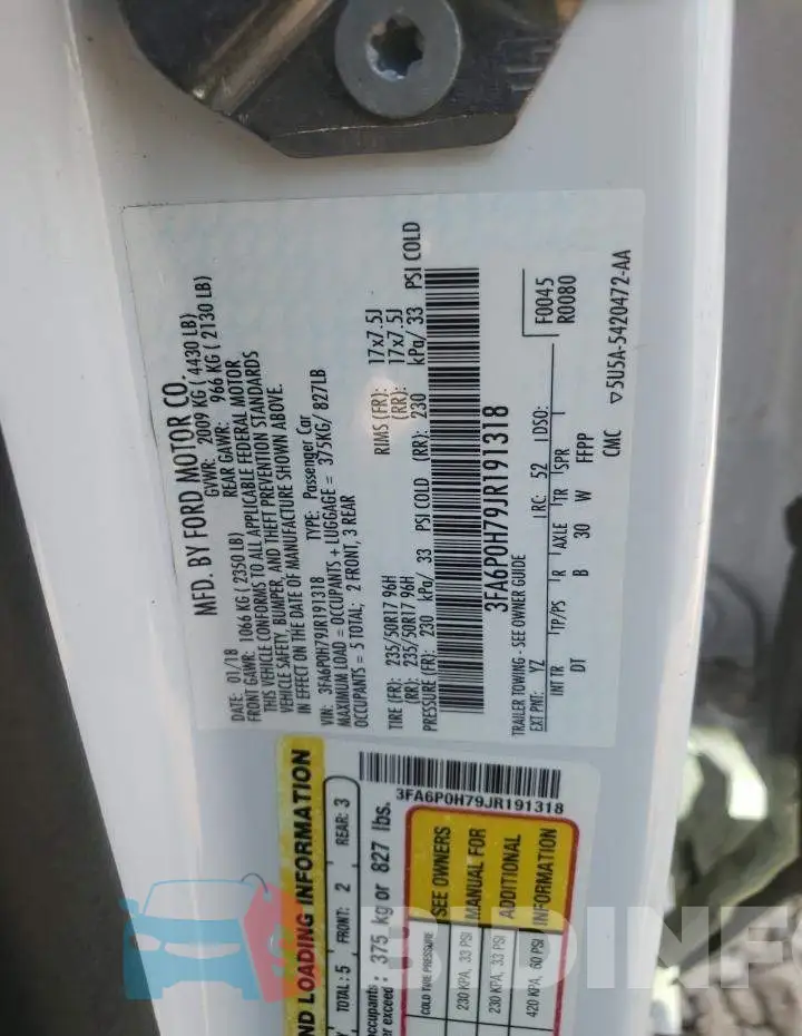 3FA6P0H79JR191318 Photo# 10