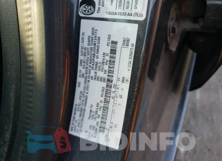 3FADP4BJ2KM124173 Photo# 10