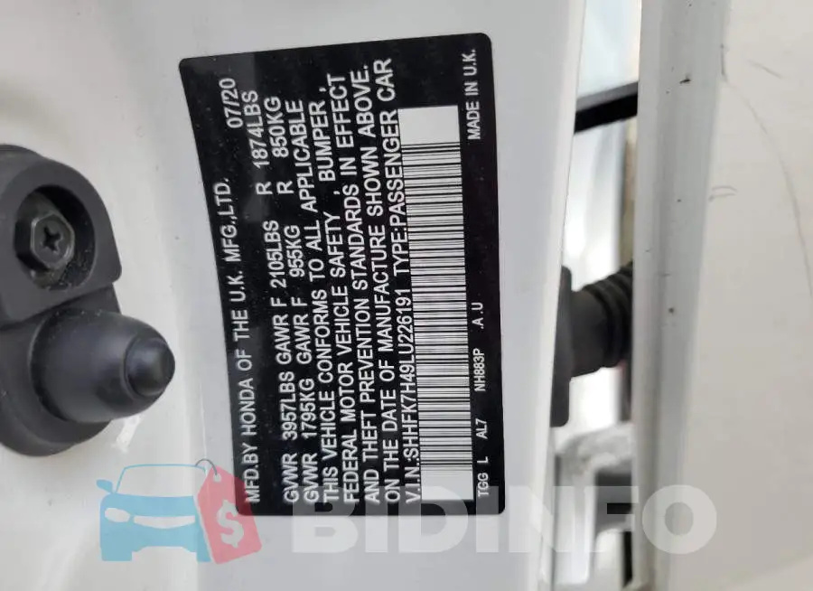 SHHFK7H49LU226191 Photo# 10