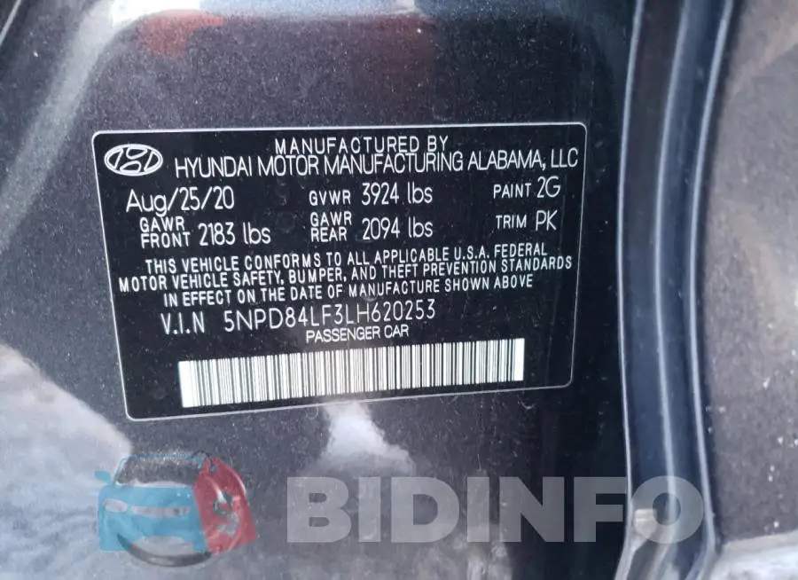 5NPD84LF3LH620253 Photo# 13