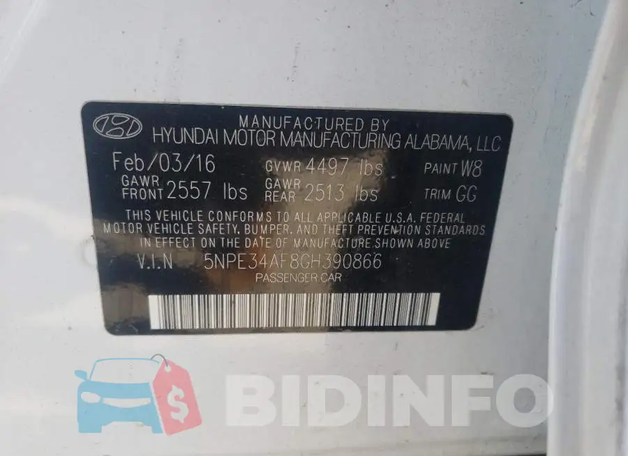 5NPE34AF8GH390866 Photo# 13