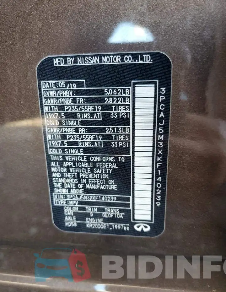 3PCAJ5M3XKF140239 Photo# 10